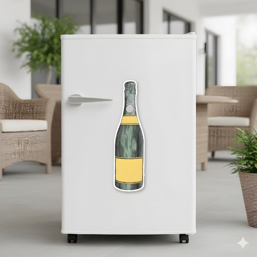 過去:ポップ・アートのレトロシャンパンステッカー シール