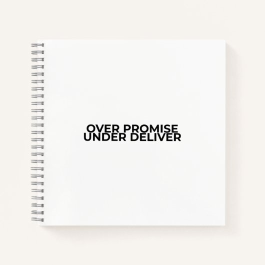 過大な約束と履行不足のタイポグラフィカルスパイラル ノートブック (正面)