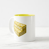 過大思考と祈りの下のマグw節(金ゴールド) ツートーンマグカップ (正面左)