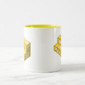 過大思考と祈りの下のマグw節(金ゴールド) ツートーンマグカップ (中央)