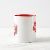 過大思考と祈り過ぎ?レッド・マグカップ ツートーンマグカップ (中央)