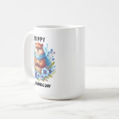 過大評価？グラウンドホッグデーお祝い水彩画 コーヒーマグカップ (正面左)