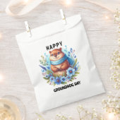 過大評価?グラウンドホッグデーお祝い水彩画 フェイバーバッグ (クリップ留めされた状態)