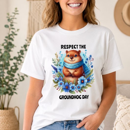 過大評価?グラウンドホッグデーお祝い水彩画 Tシャツ