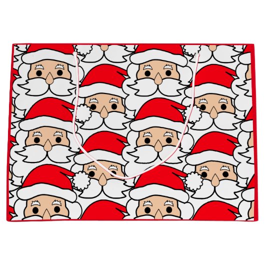 過密おもしろいサンタクロース顔抱き枕 ラージペーパーバッグ (正面)
