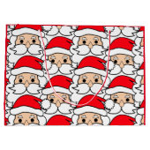 過密おもしろいサンタクロース顔抱き枕 ラージペーパーバッグ (裏面)