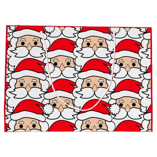 過密おもしろいサンタクロース顔抱き枕 ラージペーパーバッグ (裏面)