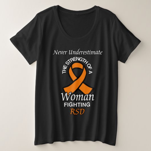 過小評価しないでください/リボン/女性...RSD プラスサイズTシャツ (デザイン正面)