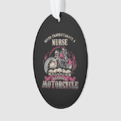 過小評価ナース誰がバイクに乗るバイクもしくは自転車に乗る人 オーナメント (正面)