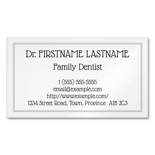 過少額の家族歯科用磁気ビジネスカード マグネット名刺 (正面)