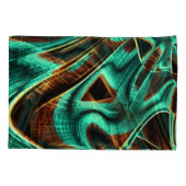 過度に曲がったテープはアクアマリンとコーヒーの溝 枕カバー (裏面-左)