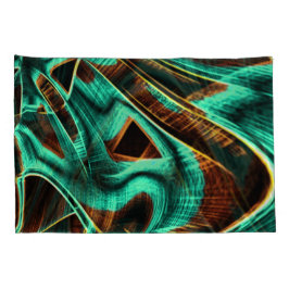 過度に曲がったテープはアクアマリンとコーヒーの溝 枕カバー