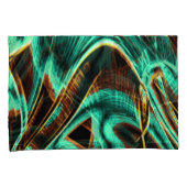 過度に曲がったテープはアクアマリンとコーヒーの溝 枕カバー (正面右)