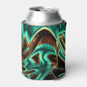 過度に曲がったテープはアクアマリンとコーヒーの溝 缶クーラー (缶正面)