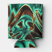 過度に曲がったテープはアクアマリンとコーヒーの溝 缶クーラー (正面)