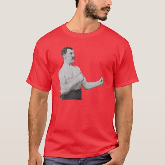 過度に男らしい人のミーム Tシャツ (正面)