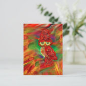 過恋しく思去秋ファッションフクロウ ポストカード (スタンド正面)