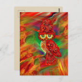 過恋しく思去秋ファッションフクロウ ポストカード (正面/裏面)