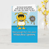 過敏性おもしろいボウル症候群ドッグ誕生日カード カード (黄色い花)