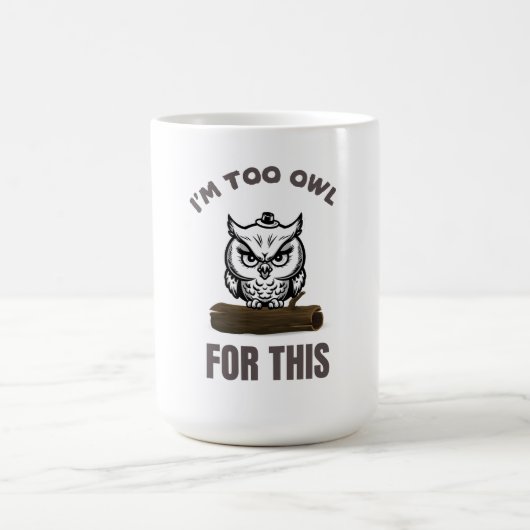 過敏性フクロウおもしろいルデザイン過敏性腸 コーヒーマグカップ (中央)