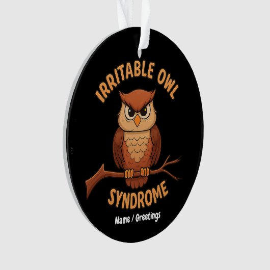 過敏性フクロウおもしろい怒症候群フクロウ漫画パン オーナメント (正面)