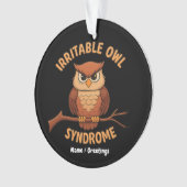 過敏性フクロウおもしろい怒症候群フクロウ漫画パン オーナメント (正面)
