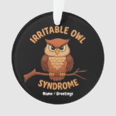過敏性フクロウおもしろい怒症候群フクロウ漫画パン オーナメント (正面)