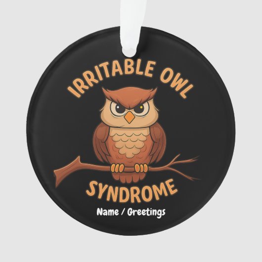 過敏性フクロウおもしろい怒症候群フクロウ漫画パン オーナメント (正面)