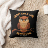 過敏性フクロウおもしろい怒症候群フクロウ漫画パン クッション (ブランケット)