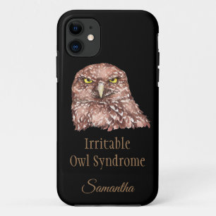 過敏性フクロウ症候群バードアートおもしろい名前をカスタムする iPhone 11 ケース