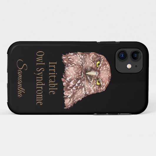 過敏性フクロウ症候群バードアートおもしろい名前をカスタムする Case-Mate iPhoneケース (裏面(横))