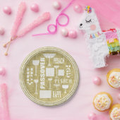 過渡紙プレート「過渡金ゴールド」パターン ペーパープレート (パーティー)