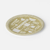 過渡紙プレート「過渡金ゴールド」パターン ペーパープレート (アングル)