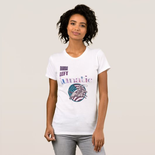 過激な左派の狂人ウォーターカラー Tシャツ (正面フル)