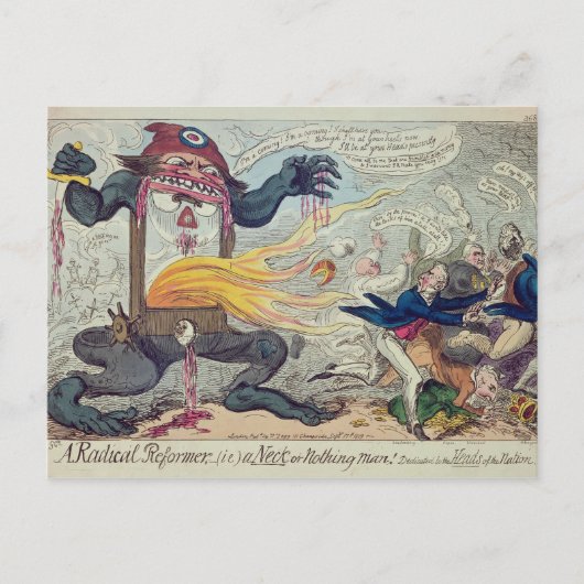 過激な改革者、首または何の男 ポストカード (正面)