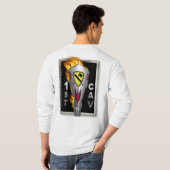 過激な炎の馬の頭蓋骨 第1騎兵師団 Tシャツ (裏面フル)