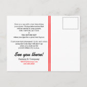 過給パーソナライズされた性能パーティー インビテーションポストカード (裏面)