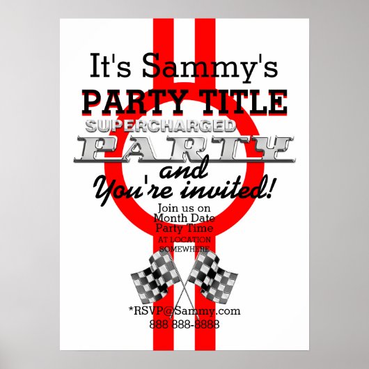 過給パーソナライズされた性能パーティー ポスター (正面)