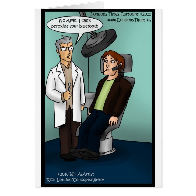 過酸化物ブルートゥース歯科医？ギフトおもしろいカードT型 (正面)