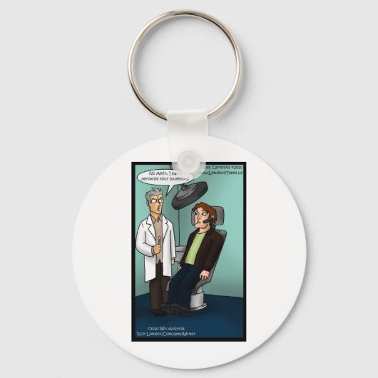 過酸化物ブルートゥース歯科医？ギフトおもしろいカードT型 キーホルダー (正面)