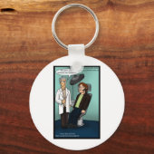 過酸化物ブルートゥース歯科医？ギフトおもしろいカードT型 キーホルダー (正面)