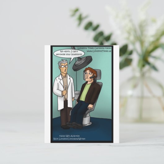 過酸化物ブルートゥース歯科医?ギフトおもしろいカードT型 ポストカード (スタンド正面)