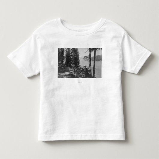 道からのhuntington湖、カリフォルニアの眺め トドラーTシャツ (正面)