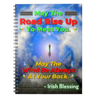 道があなたに会うために上がっていればよい。風が吹き荒れる ノートブック