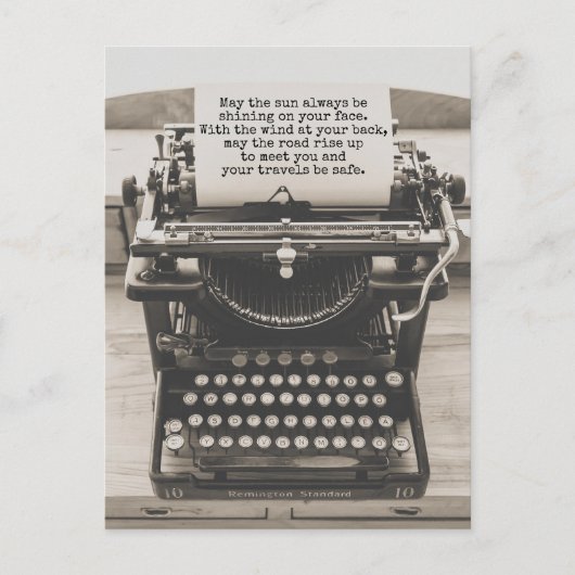 道が上がってあなたを満たすこと – 安全な旅行 ポストカード (正面)