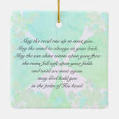 「道が上がってもいい…」 アイリッシュ賛美カード セラミックオーナメント (裏面)