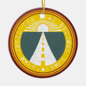 道が家に帰るまで歩く セラミックオーナメント (正面)