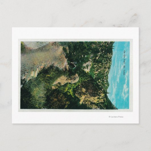 道でローエ山の馬 ポストカード (正面)