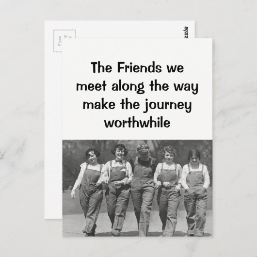 道に沿って我々が会う友人フレンドシップ引用文 ポストカード (正面/裏面)