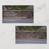 道のほかの植物が付いている石垣の壁 名刺 (正面/裏面)